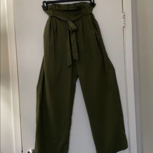 High waisted olive dress pants